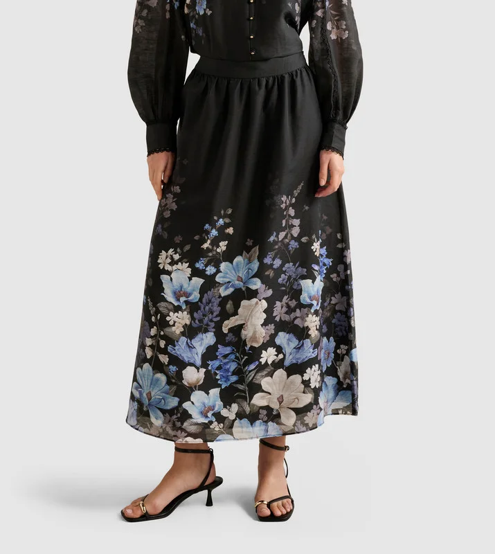 forever new  LIZZY Placement Printed Midi Skirt for Women | Best Price UAE